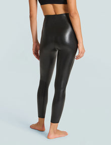 7/8 Faux Leather Legging::Black::Back