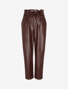 Faux Leather Paperbag Pants::Oxblood::Main