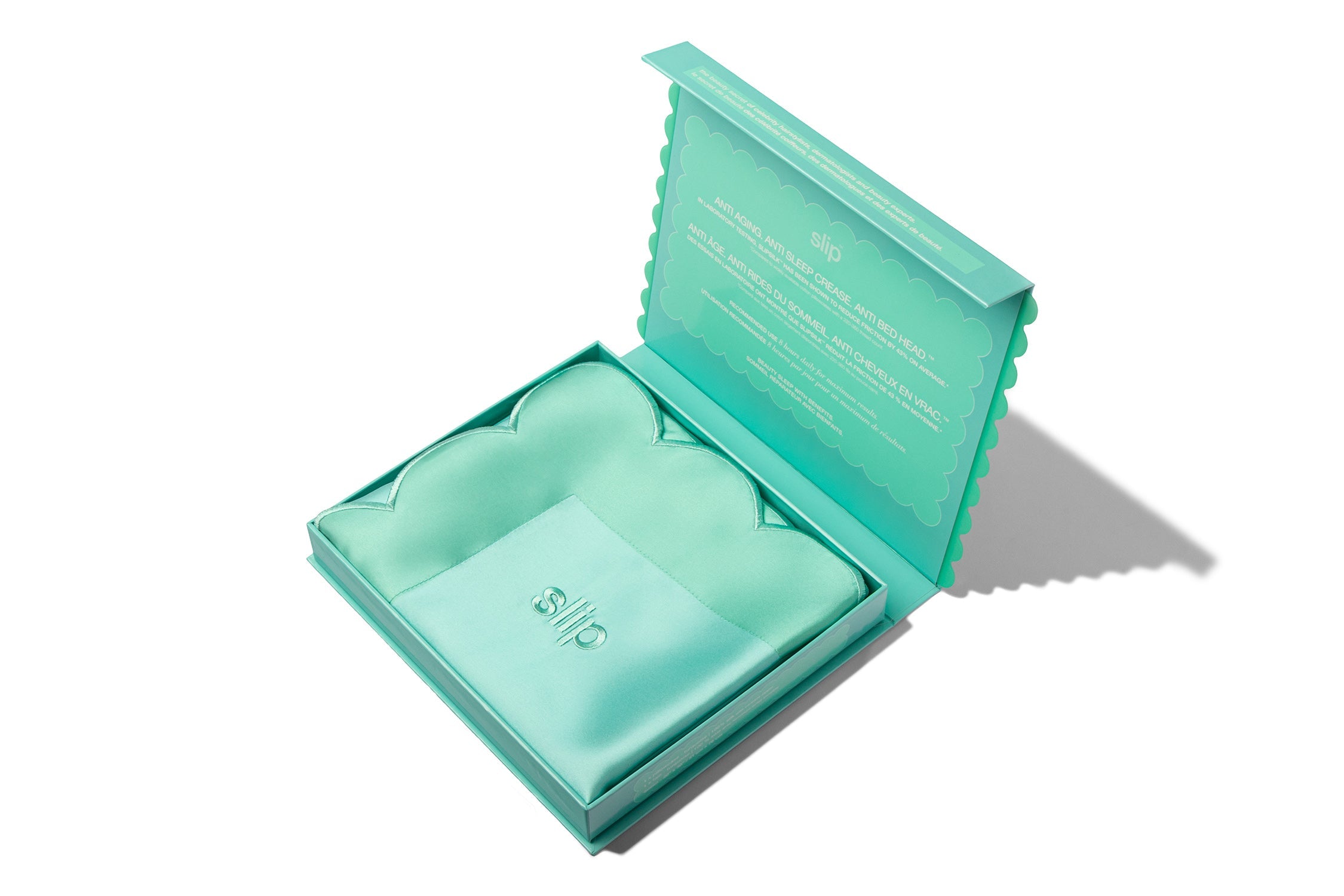 Queen Zippered Pillowcase with Scalloped Edge | Turquoise