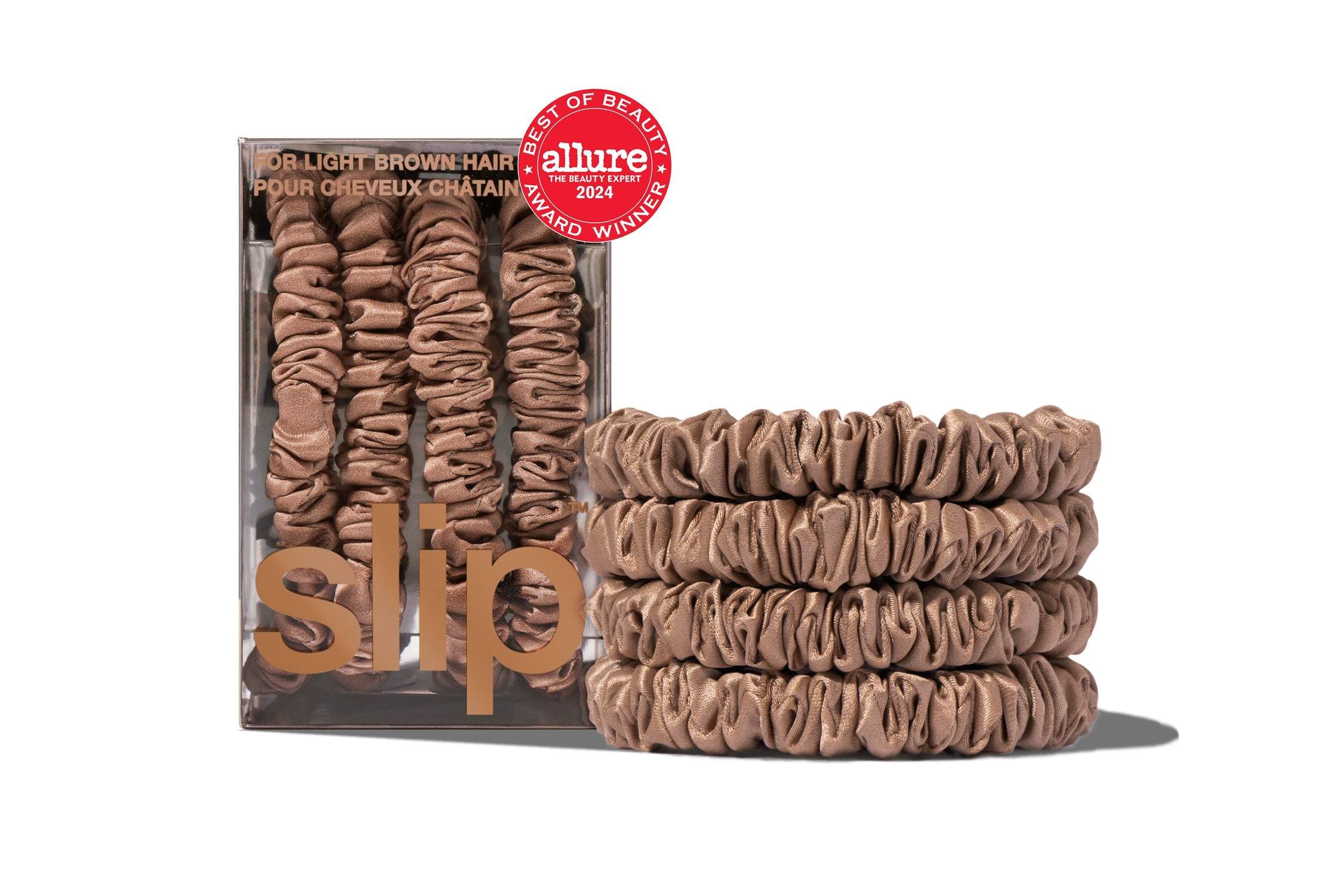 Back to Basics Skinny Scrunchies | Light Brown | Set of 4