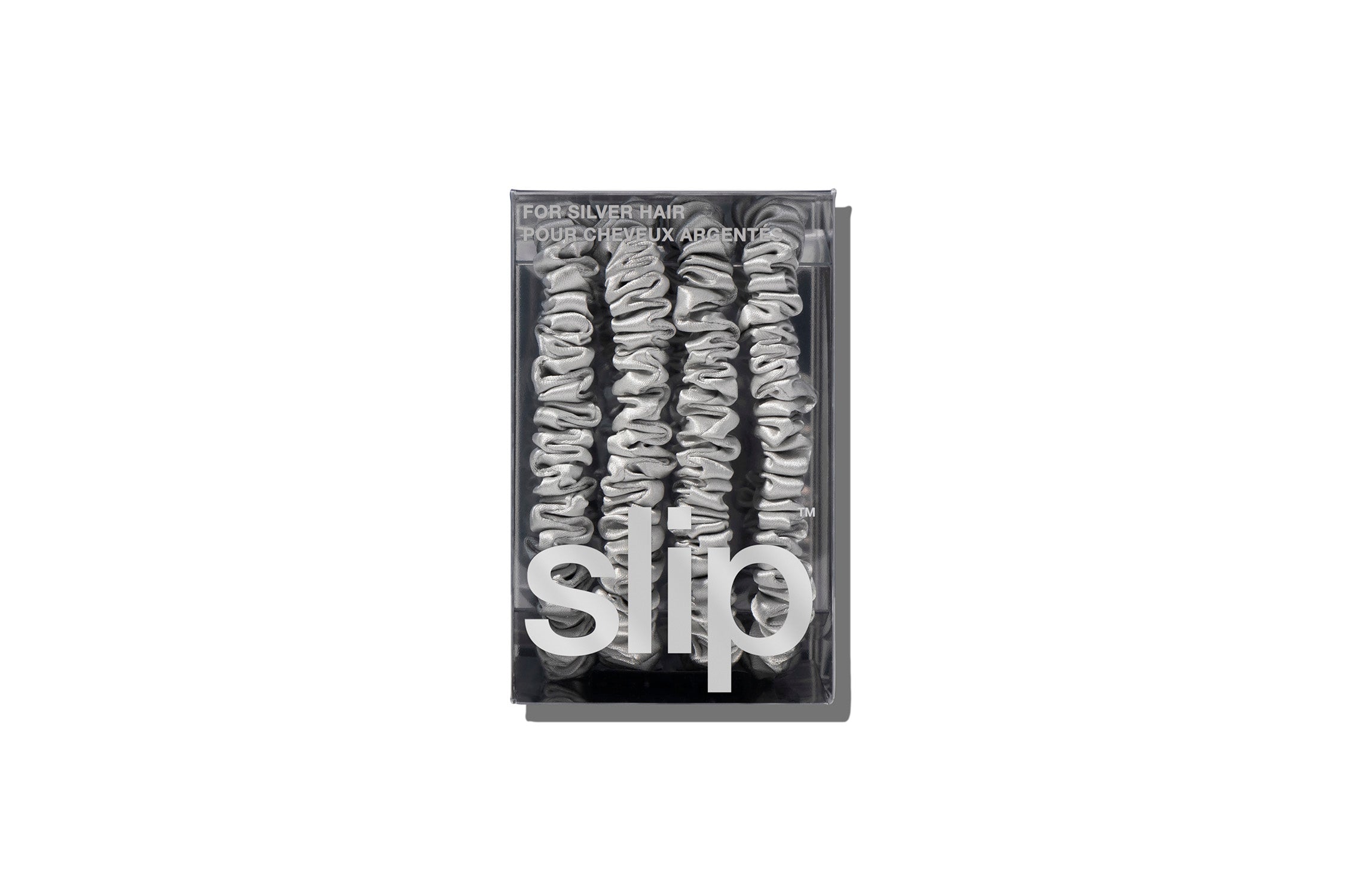 Back to Basics Skinny Scrunchies | Silver | Set of 4