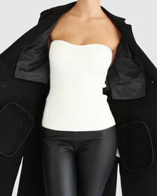 Women | Skylight Wool Blend Longline Coat | Black