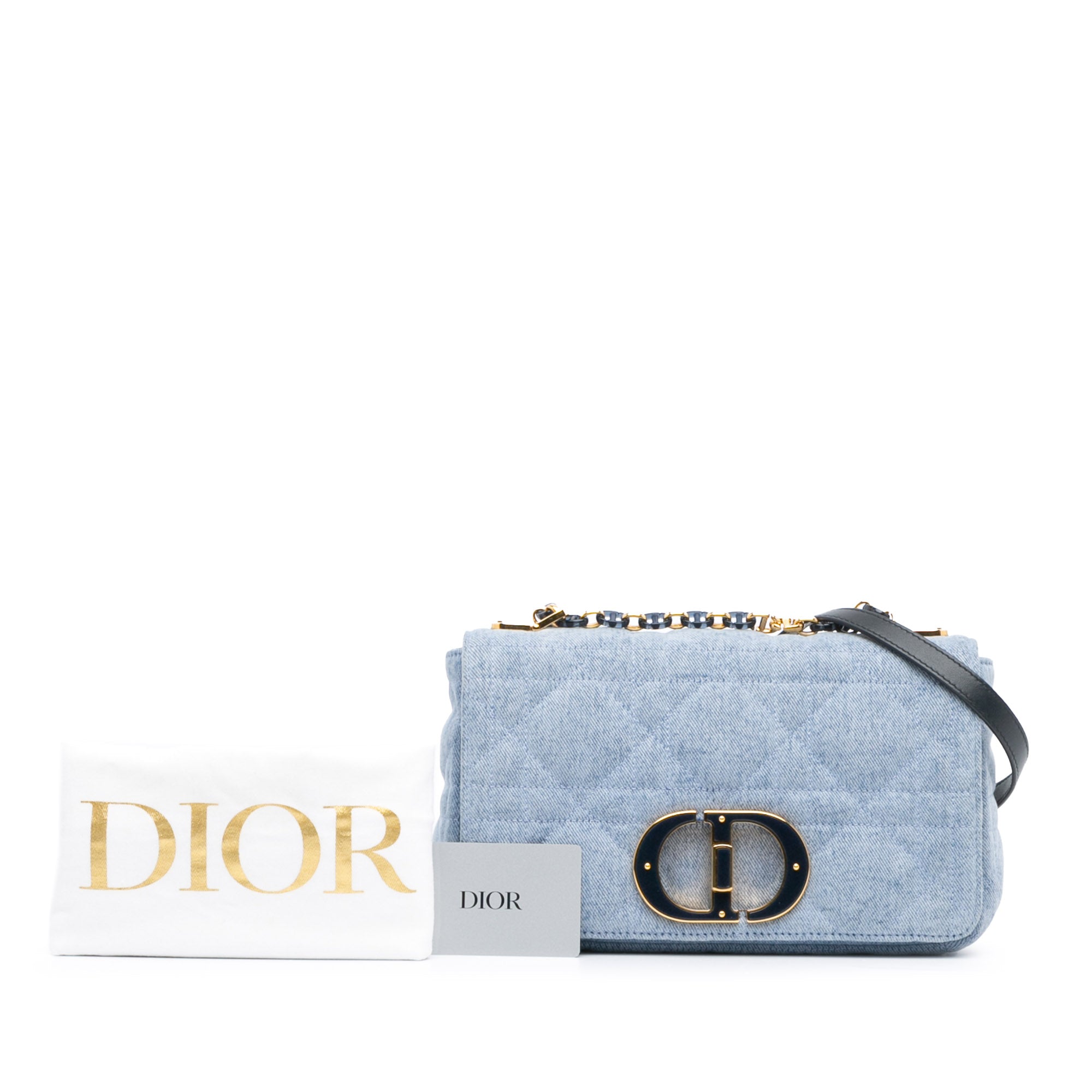 Dior | Pre-Owned Medium Denim Macrocannage Caro Bag | Blue/Denim