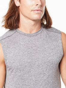 Men | Yellow by SoulCycle | Breeze Seamless Tank Heather Grey | Heather Grey