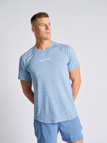 Men | Lululemon | License To Train Short Sleeve | Heathered Washed Denim