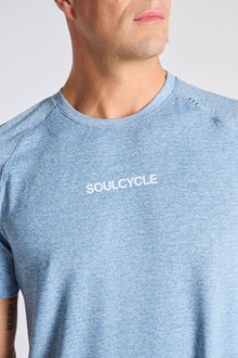 Men | Lululemon | License To Train Short Sleeve | Heathered Washed Denim