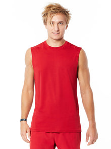 Men | Yellow by SoulCycle | Breeze Seamless Tank Scooter Red | Red