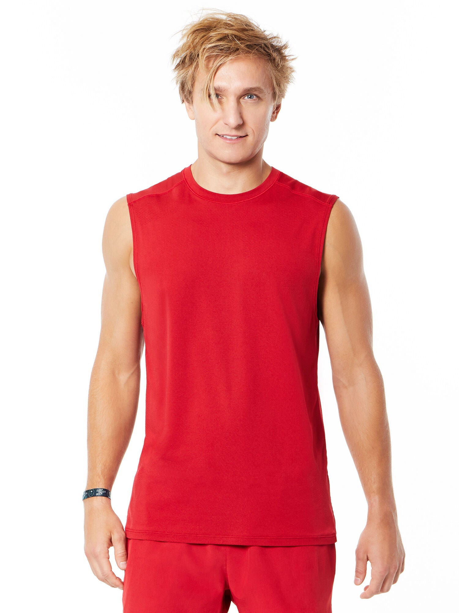 Men | Yellow by SoulCycle | Breeze Seamless Tank Scooter Red | Red