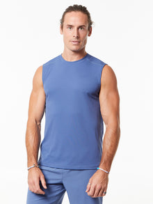 Men | Yellow by SoulCycle | Propel Tank Bijou Blue | Blue