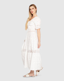 Women | Summer Breeze Lace Midi Dress | White