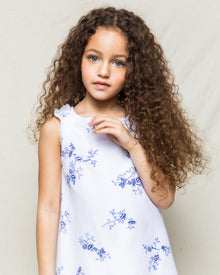 Girl's Twill Amelie Nightgown | Indigo Floral