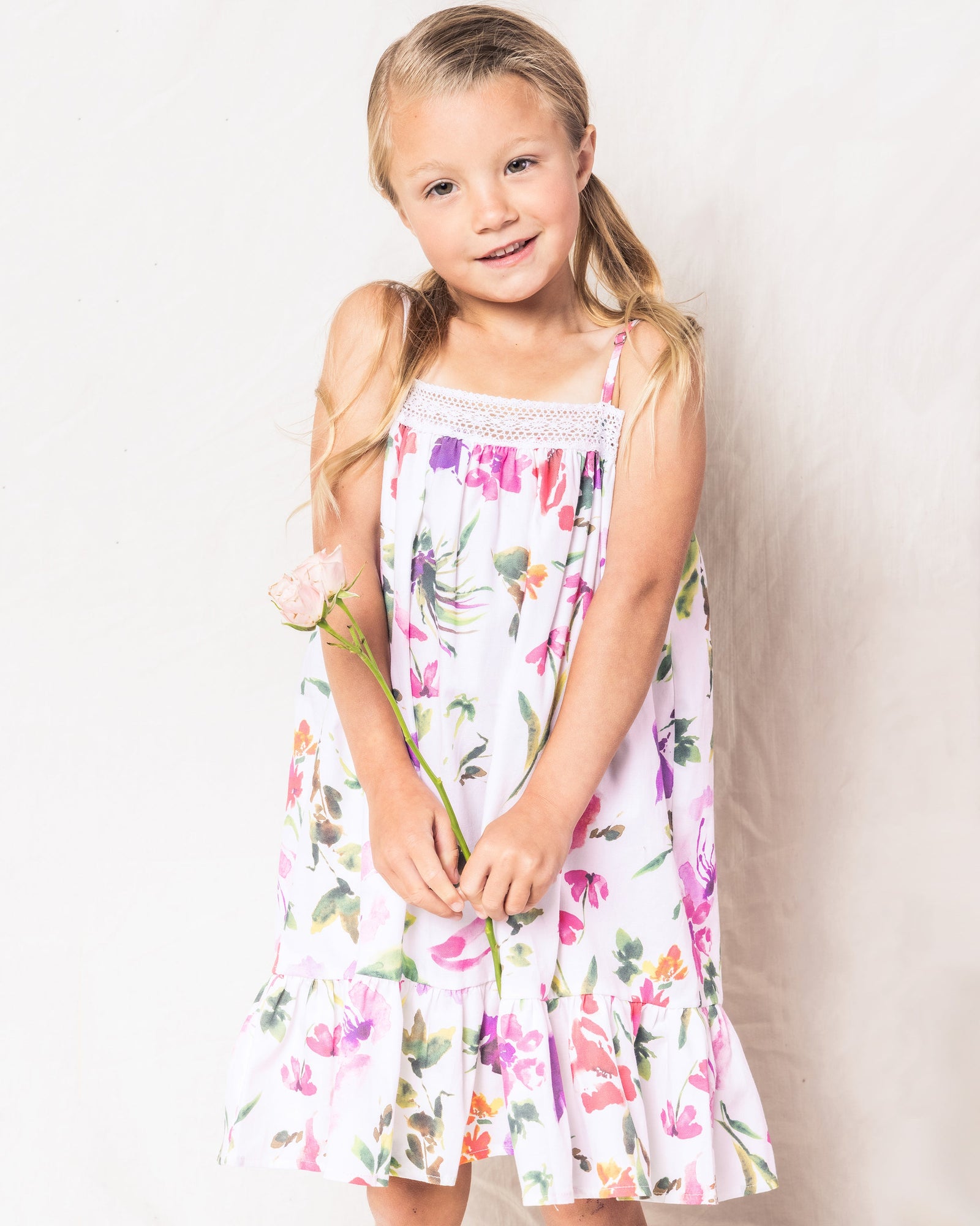 Girl's Twill Lily Nightgown | Gardens of Giverny