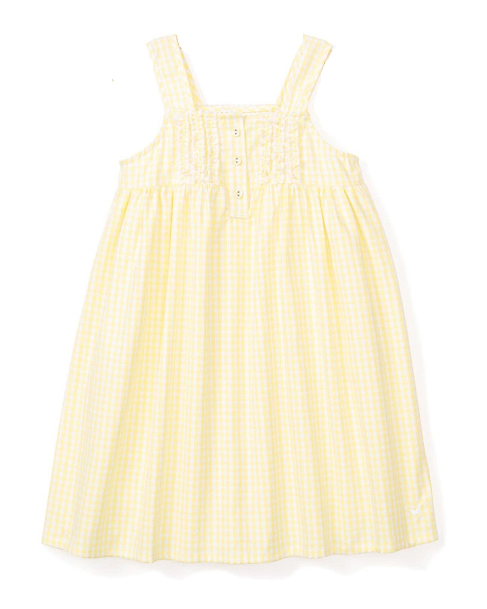 Girl's Twill Charlotte Nightgown | Yellow Gingham