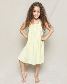 Girl's Twill Charlotte Nightgown | Yellow Gingham