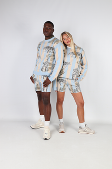 Snow Leopard Knit Short | Blue