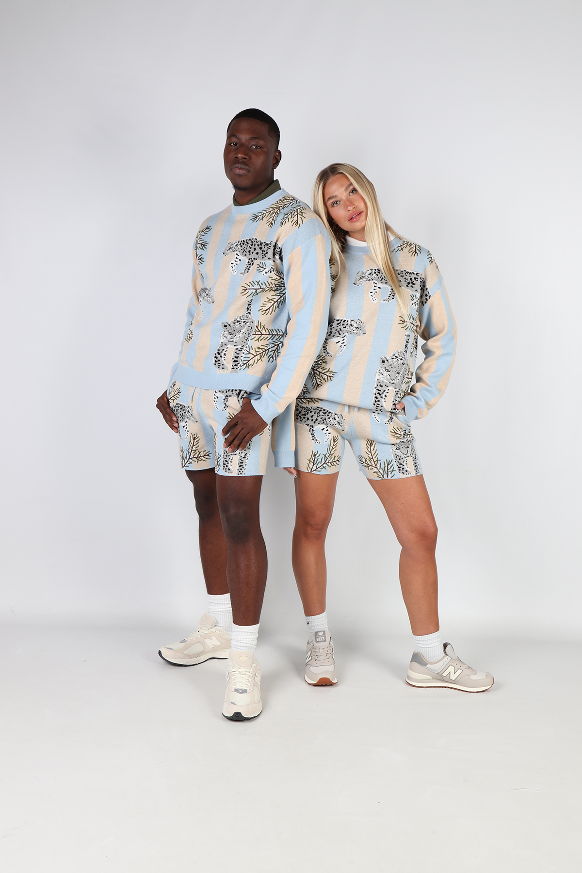 Snow Leopard Knit Short | Blue