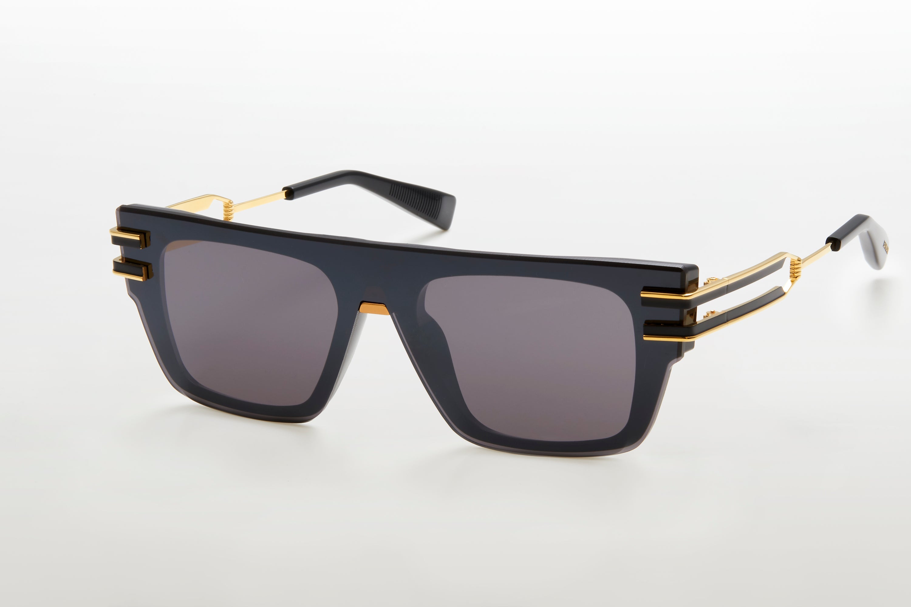 Mens | Soldat Sunglass | Black - Gold | Dark Grey w/ Black Mirror