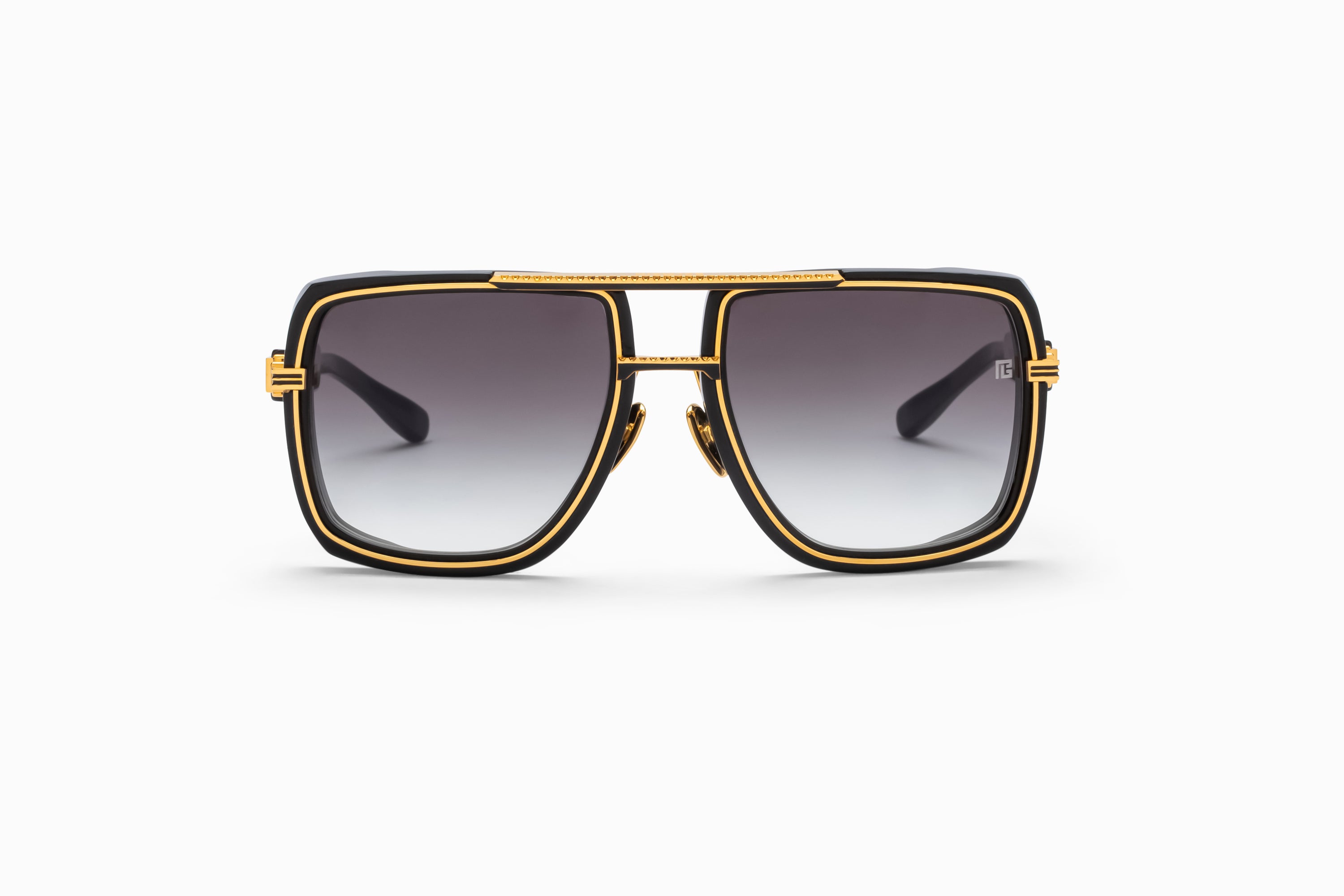 Mens | Soldier Sunglass | Black - Gold | Dark Grey Gradient
