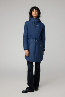 Sophie Relaxed A-Line Raincoat With Hood | Lapis