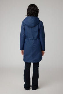 Sophie Relaxed A-Line Raincoat With Hood | Lapis