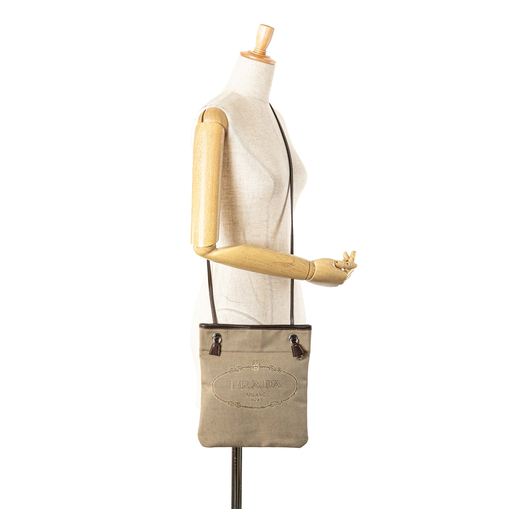 Luxclusif | Prada | Pre-Owned Canvas Canapa Logo Crossbody | Beige