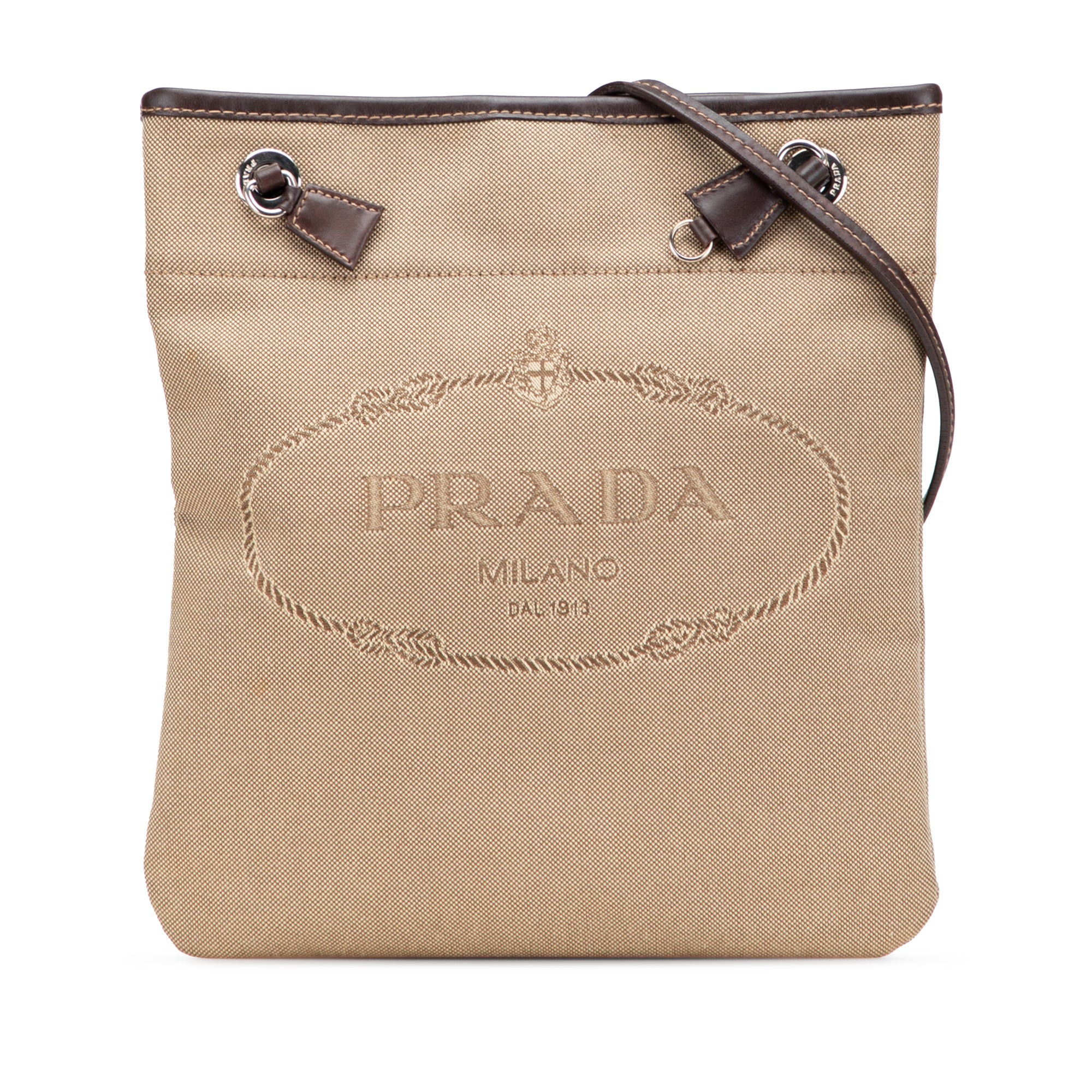 Luxclusif | Prada | Pre-Owned Canvas Canapa Logo Crossbody | Beige