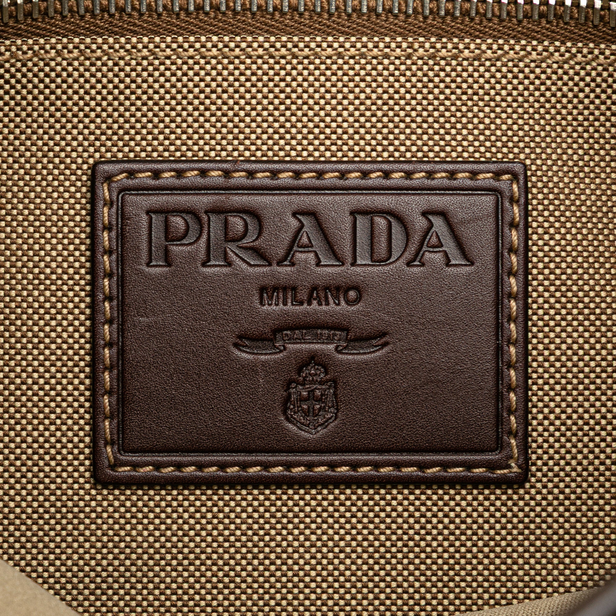 Prada | Pre-Owned Canvas Canapa Logo Crossbody | Beige