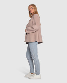 Women | Stuck On You Wool Blend Cinched Waist Blazer | Sand