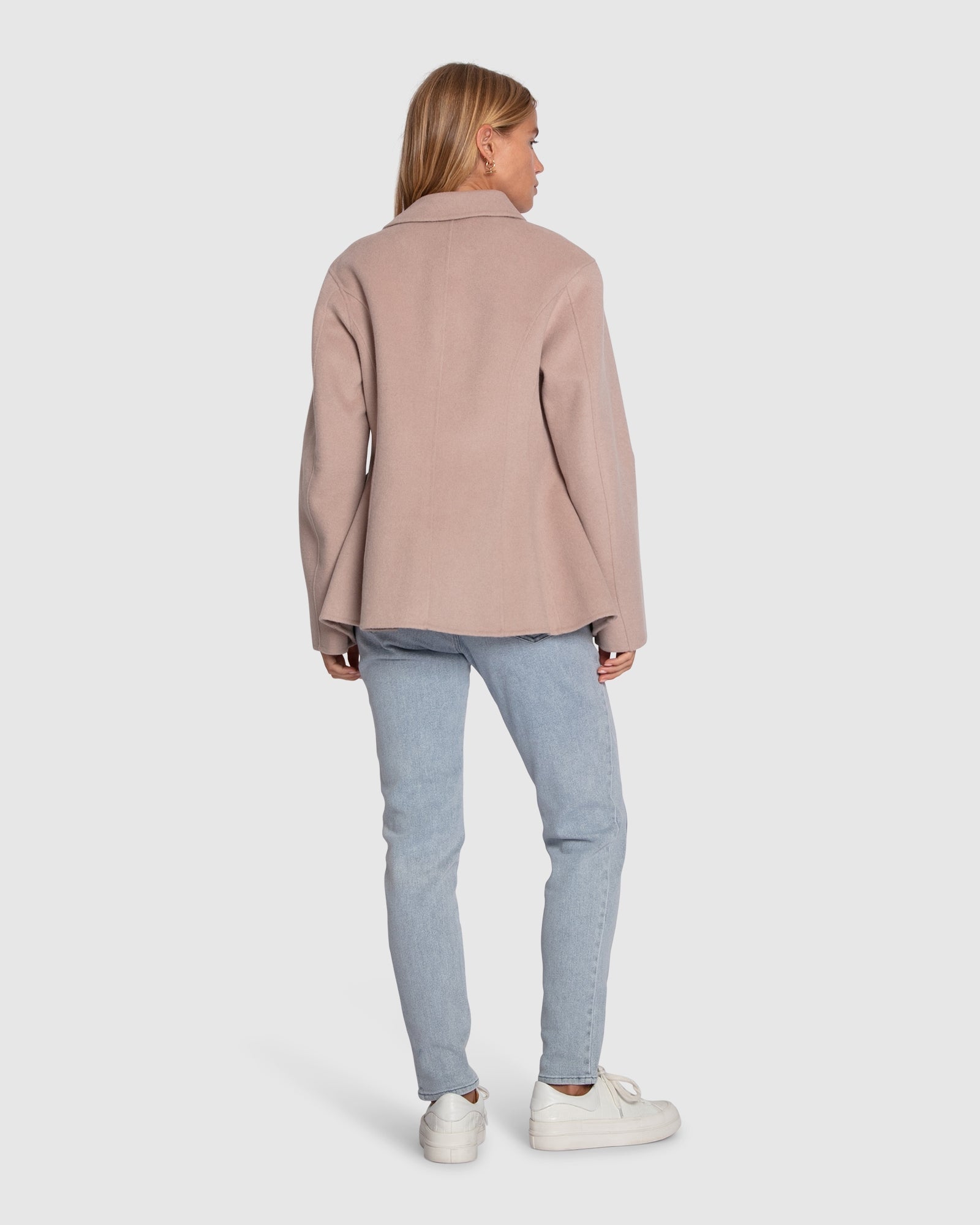 Women | Stuck On You Wool Blend Cinched Waist Blazer | Sand