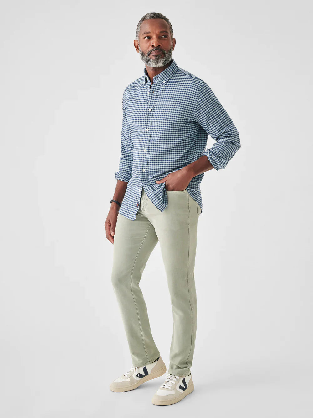 Mens | Stretch Oxford Shirt | Ocean Teal Gingham