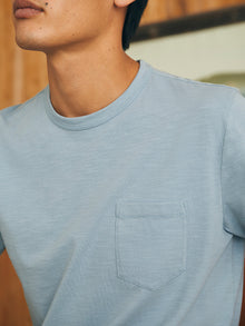 Sunwashed Pocket Tee by Faherty in Blue Breeze