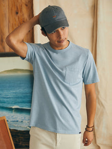 Sunwashed Pocket Tee by Faherty in Blue Breeze