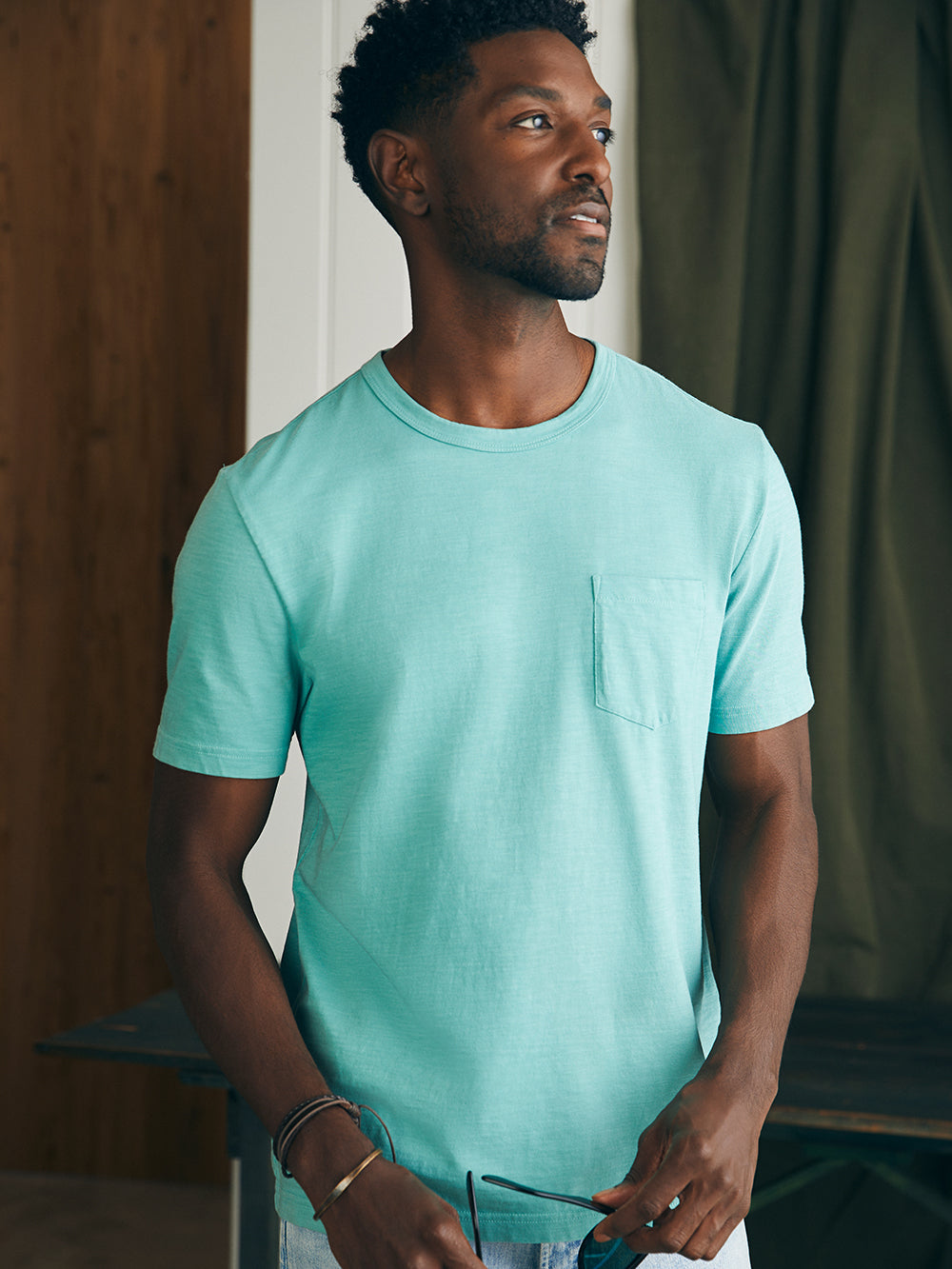 Mens - Sunwashed Pocket Tee | Island Teal