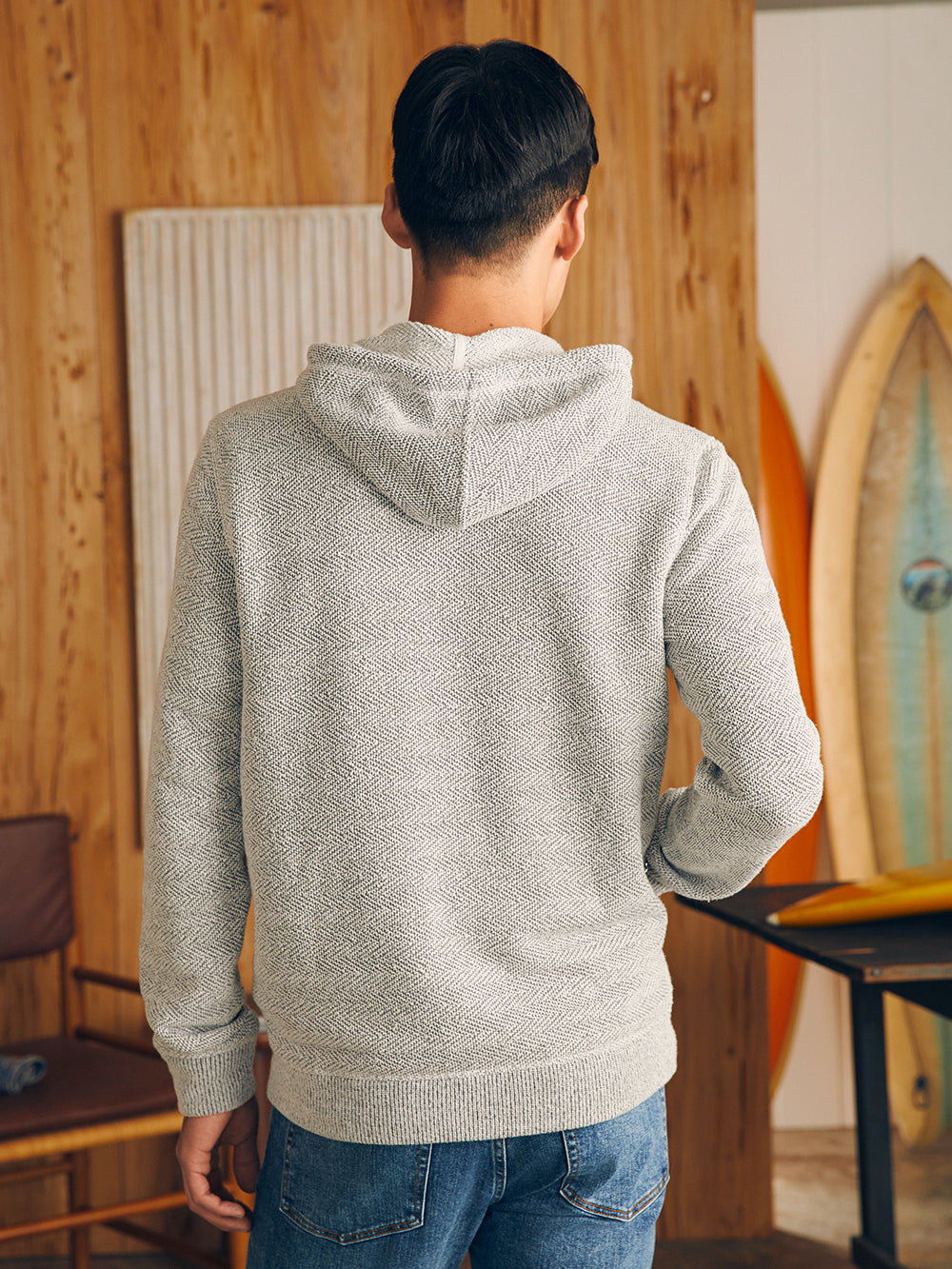 Mens | Whitewater Full Zip Hoodie | Grey Shell Loop