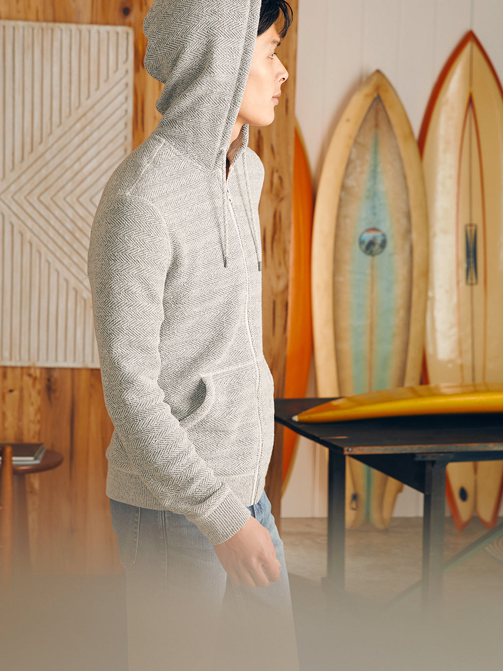 Mens | Whitewater Full Zip Hoodie | Grey Shell Loop