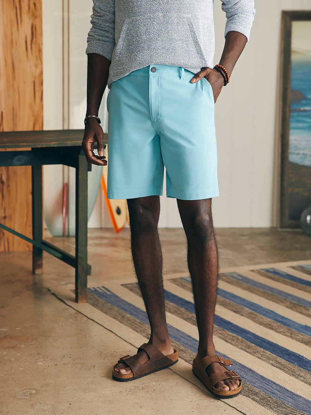 Mens - Belt Loop All Day Shorts (9") | Turquoise Sky