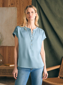 Womens - Sandwashed Silk Desmond Top | Lead