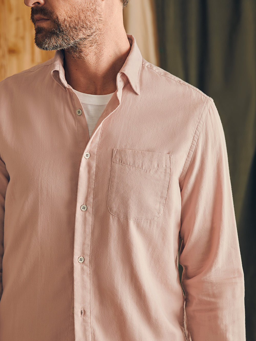 Mens | Sunwashed Chambray Shirt | Coastal Mauve