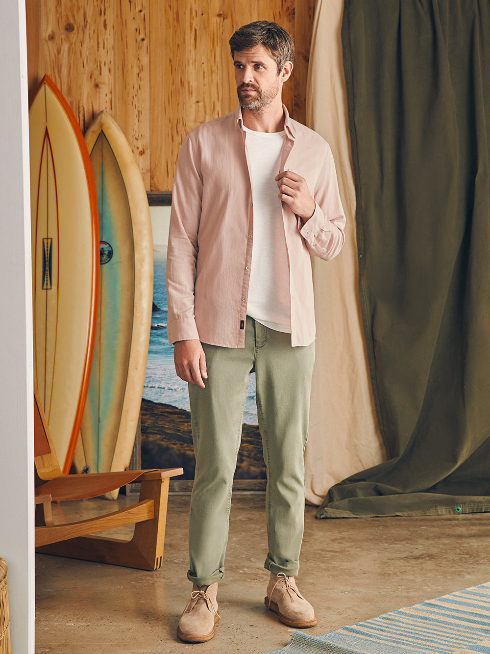 Mens | Sunwashed Chambray Shirt | Coastal Mauve
