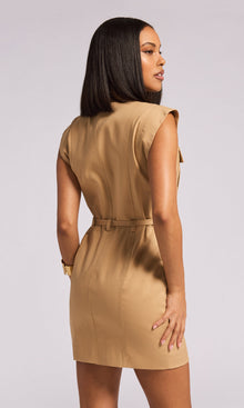 Biel Gabardine Dress | Taupe
