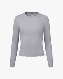 Long Sleeve Crewneck Top | Powder Blue