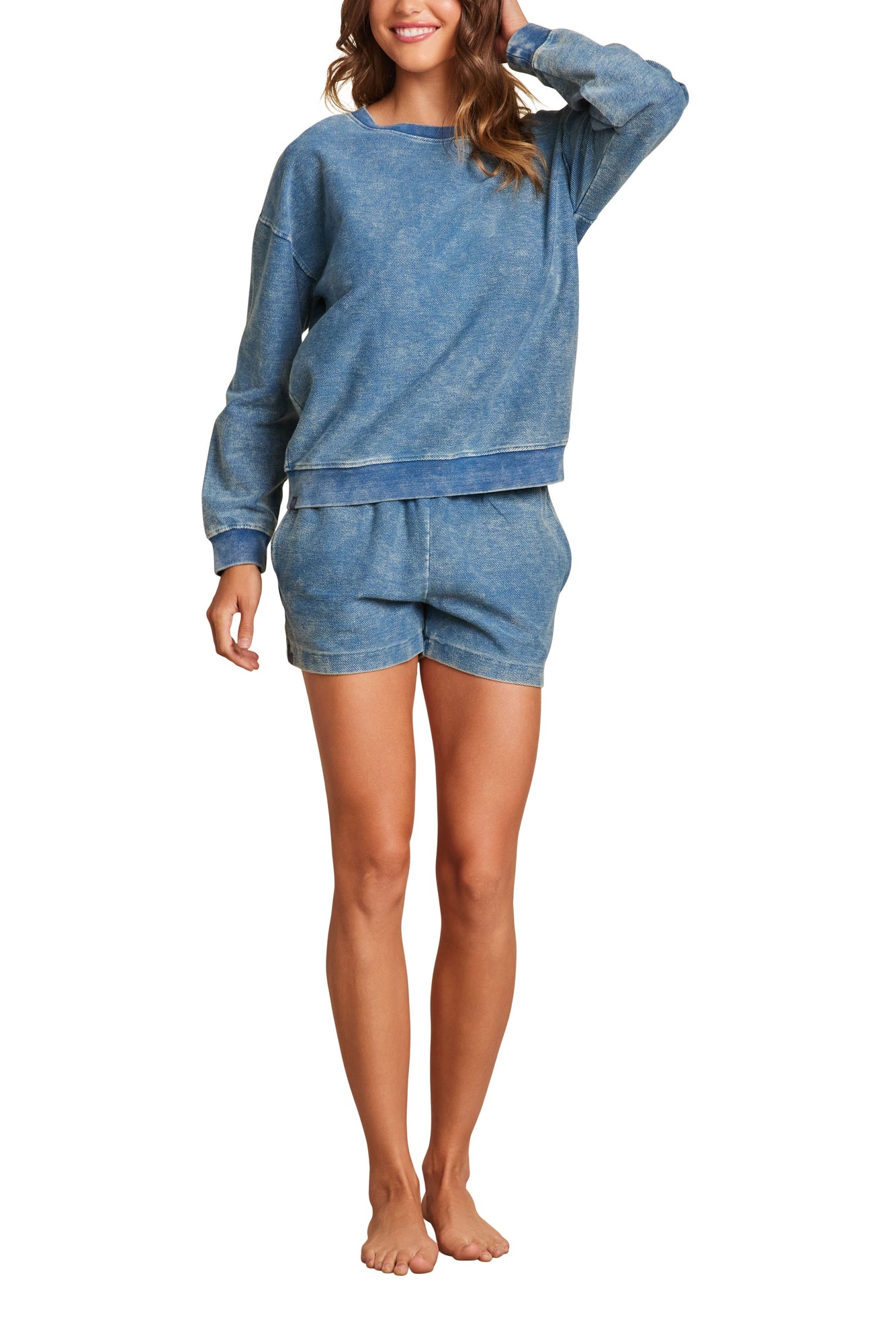 Womens | Indigo Knit Pullover | Indigo Light Wash