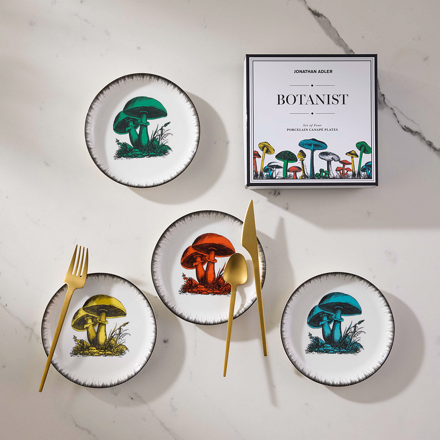 Botanist Canape Plate Set | White/Multi