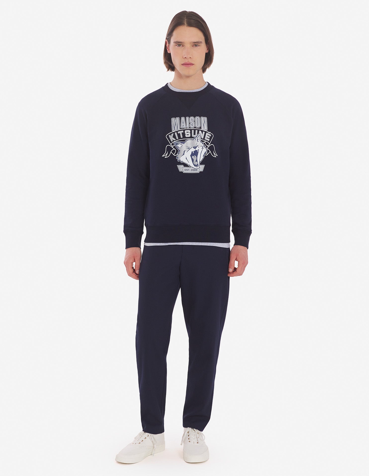 Mens | 6 18 Fox Head Front-Print Classic Sweatshirt | Navy