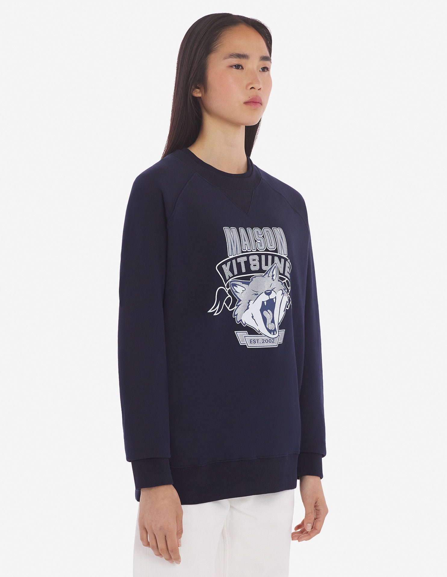 Mens | 6 18 Fox Head Front-Print Classic Sweatshirt | Navy