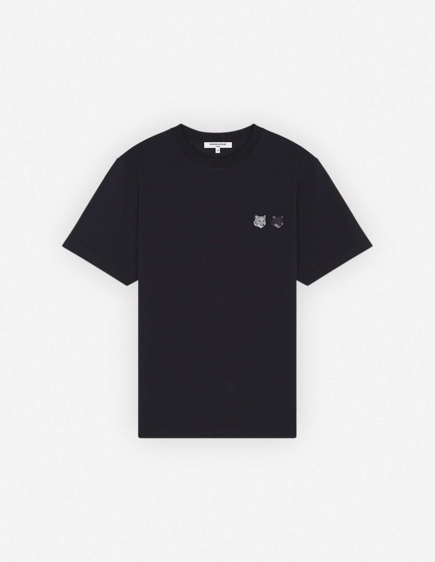 Mens | Double Bold Fox Head Patch Comfort Tee-Shirt | Black