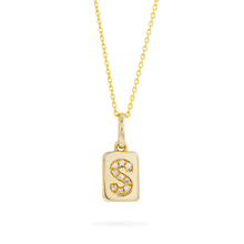Spell It Out Diamond Initial Dog Tag Necklace | 14K Solid Yellow Gold