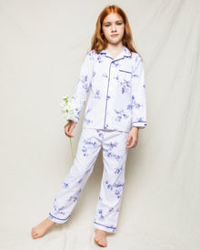 Kid's Twill Pajama Set | Indigo Floral