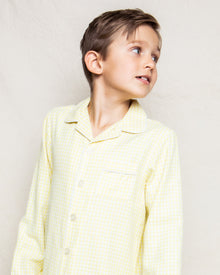 Kid's Twill Pajama Set | Yellow Gingham