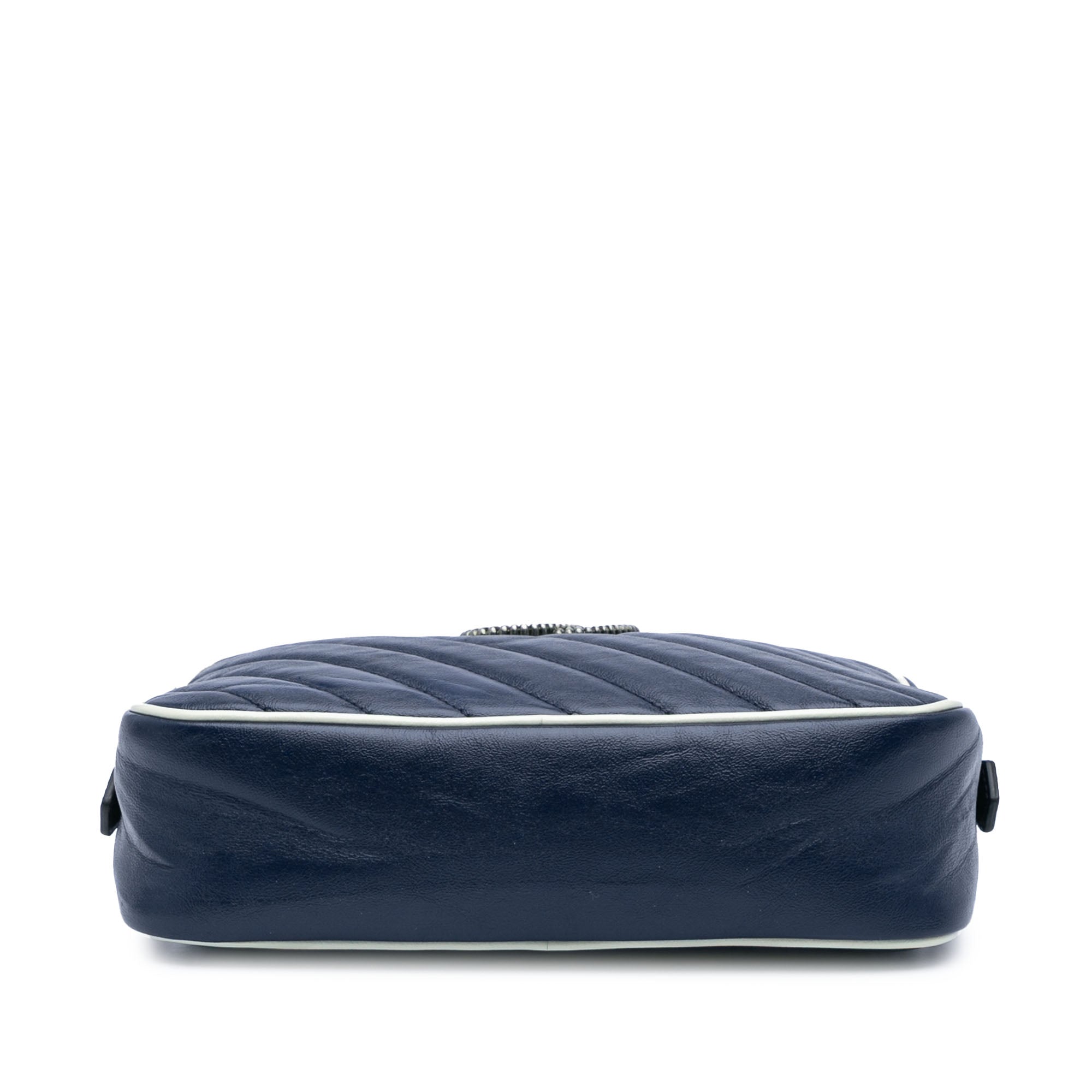 Gucci | Pre-Owned Small GG Marmont Leather Torchon Crossbody | Blue/Navy